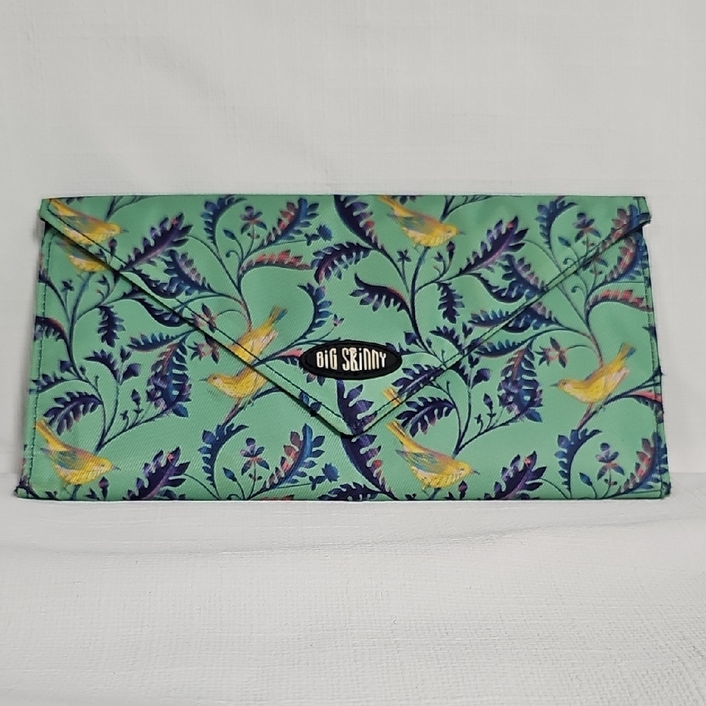 Big Skinny Slimvelope Tri-Fold Checkbook Wallet "Birdsong" Pattern